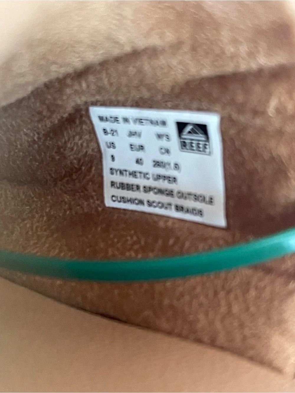 Reef Tan Woven Slide Sandals